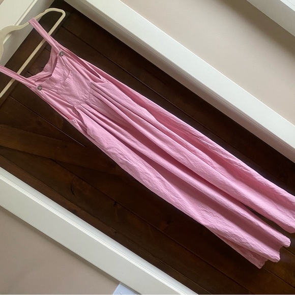 Pink Sleeveless Jumpsuit Cotton. Size Large - Picture 1 of 7